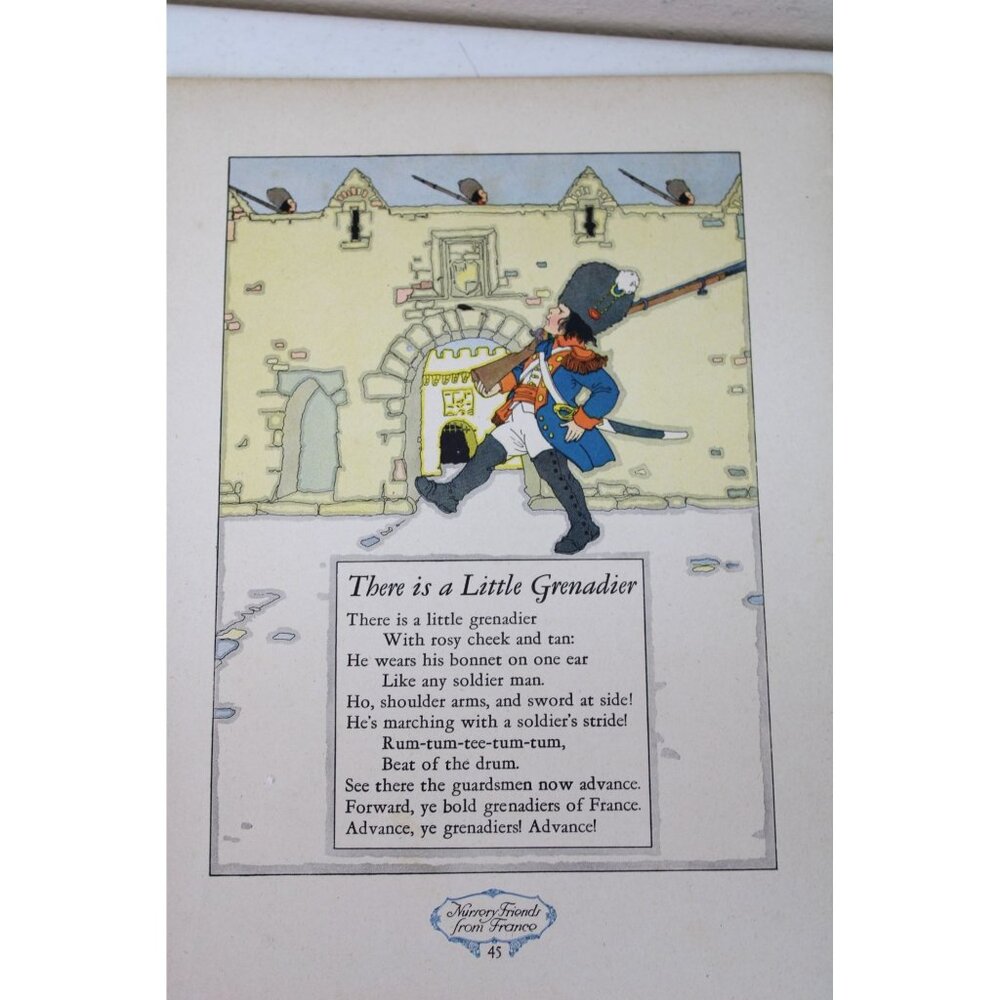 1928 Nursery Rhyme Print Friends France Little Grenadier Dame Michelle 92588